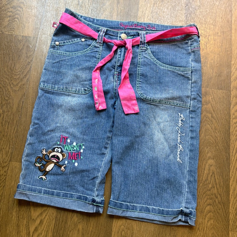 Vintage Y2K Babydoll Style Original Bobby Jack Girls Embroidered Denim Shorts